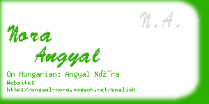 nora angyal business card